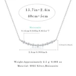 New Style 925 Sterling Silver Smile Necklaces Fashion Charm 7 grains D color Moissanite necklaces for womens parties