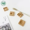 New style square pen cards storage box bamboo wood office desk organizer