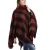 Import New women knitted poncho high collar plaid shawl wrap winter warm oversized scarf check cape coat poncho from China