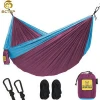 Newest design top quality Portable Camping Double polyester Parachute Nylon Hammock