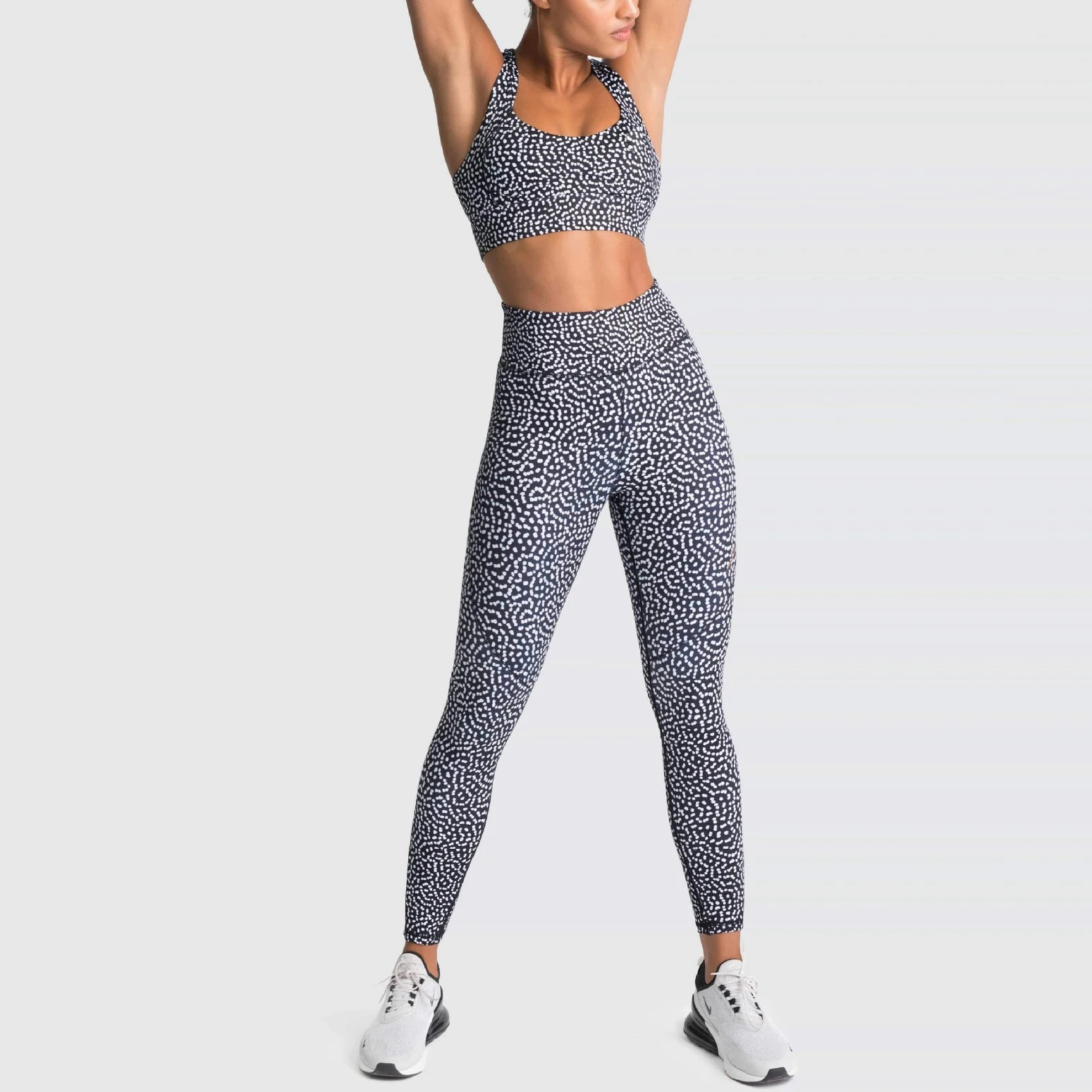 Newest style women print yoga suit legging sets athletic apparel manufacturers