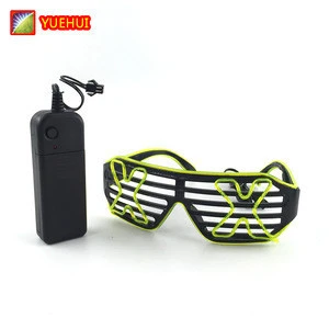 Night Club Accessory Novelty Led Glasses Event Party Supplies EL Wire Shutter Glasses Festival Party Prop Fancy Light Up Glasses