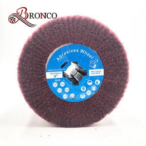 Non woven wire drawing polishing wheel used with abrasives tools for satin finish