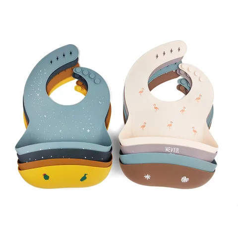 OEM China Wholesale Silicone Bibs Infant BPA-free Baby Product Waterproof Printing Feeding Bib