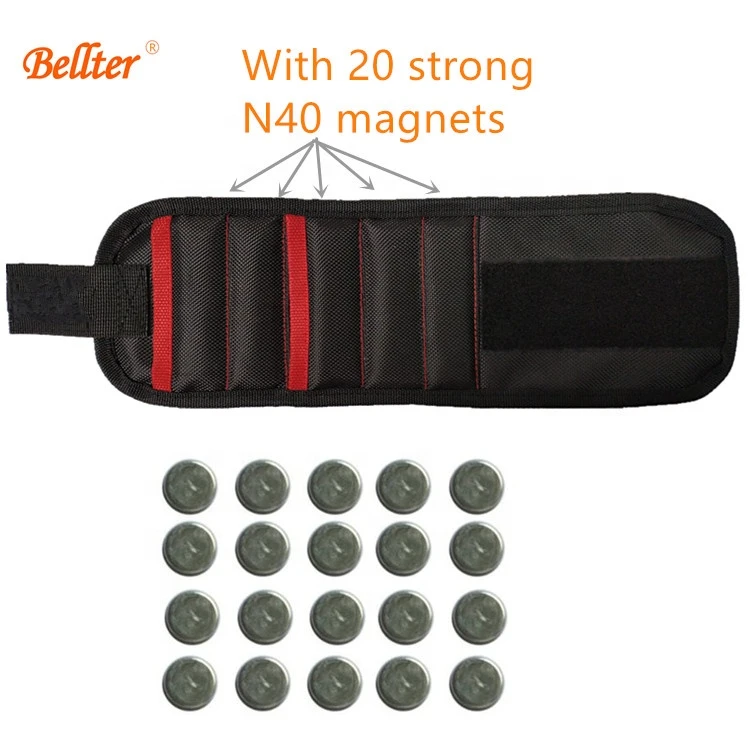 OEM Magnetic Wristband Belt Tool with 20pcs Strong Magnets for Holding Screws Other Tool Sets
