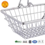 Offer Durable Mini Metal Chromed Plated Net Wire Mesh Shopping Basket With Handle