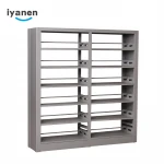 Office Cheap Movable Gold White Ladder Furniture Modern With Door Steel Metal School Bookshelf Bookcase Book Shelf