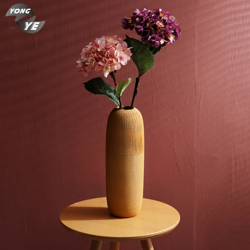 Office tabletop plating ornament modern home decor yellow ceramic vase