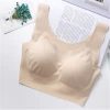 One piece ice silk seamless underwear sleep bra sports vest camisole