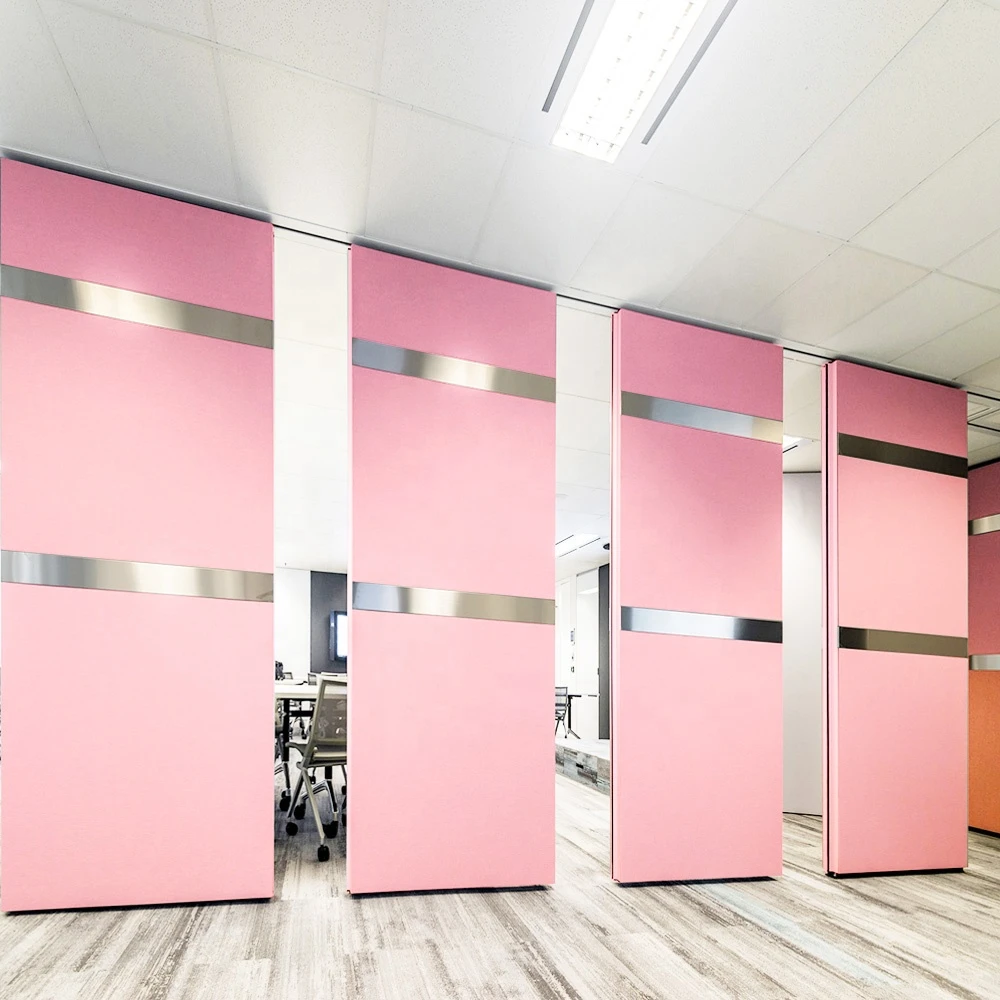 Operable door movable partition wall panel for conference room