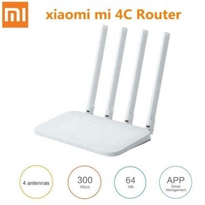 Original  Mi WIFI Router 4C 64 RAM 300Mbps 2.4G 802.11 b/g/n 4 Antennas Band Wireless Routers WiFi Repeater APP Control