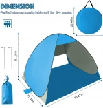 Outdoor Cabana Instant Automatic Portable Pop up Beach Tent Anti UV Sun Shelter for kids