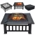 Import Outdoor Fire pit Metal Firepit Square Table Backyard Patio Garden Stove Wood Burning Fire Pit with Spark Screen from China