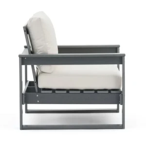 Outdoor Furniture Waterproof One Seat Sofa Customized Color Single Sofa Chair Modern Plastic One-seat Sofa