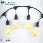 Outdoor LED String Lights Waterproof E26 E27 LED Retro Edison Filament Bulb Street Garden Patio Holiday Lighting