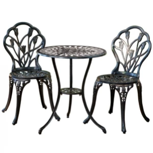 Outdoor Patio Garden Furniture Cast Aluminum Dining Table and Chairs Bistro Set