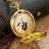 OUYAWEI Pocket Gold Mechanical Watch Men Vintage Pendant Watch Necklace Chain Antique Fob Watches