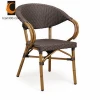 Over 200kg Bearing Rattan Wicker Chair Outdoor Bamboo Bistro Chair Garden Rattan Furniture