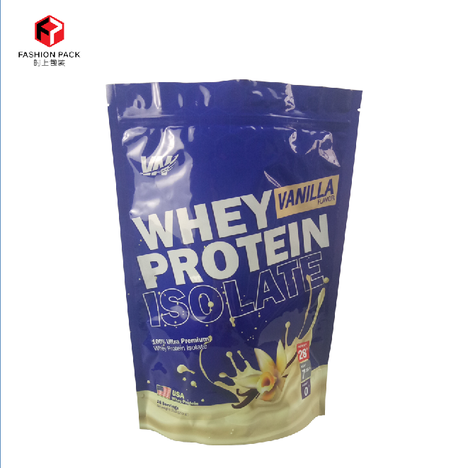 Buy Stand Up Pouch Whey Protein Plastic Bags Custom Logo Aluminum Foil