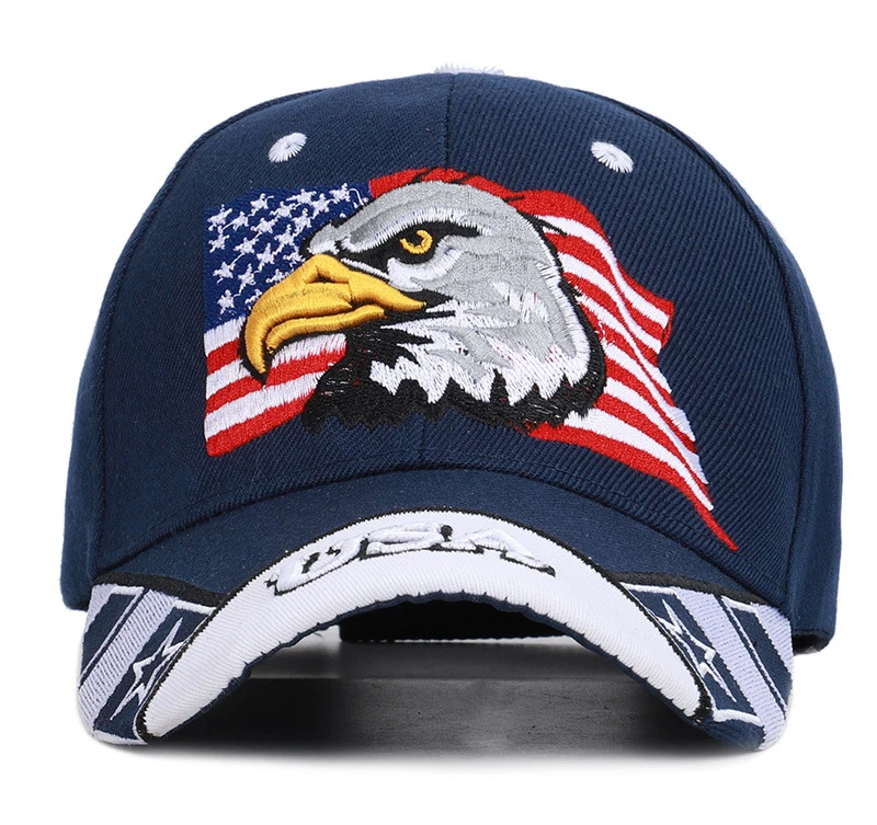 Patriotic USA American Flag Print Baseball Cap Embroidered
