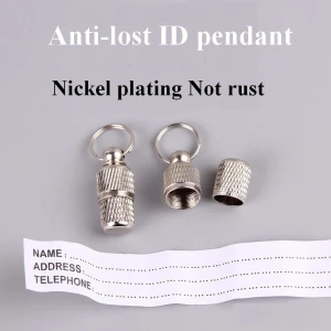 Pet Dog Cat Puppy Small Animal Anti Lost Safety Tag ID Tag Pendant Stainless Steel Pets Address Name Label Barrel Tube Collar