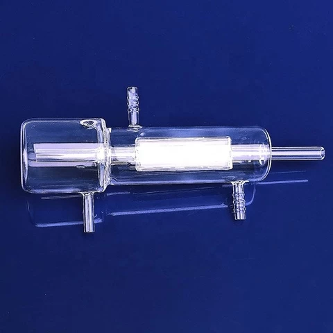 Polishing double deck clear silica quartz tube with side tube