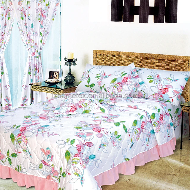 Polyester printed king size bedspread