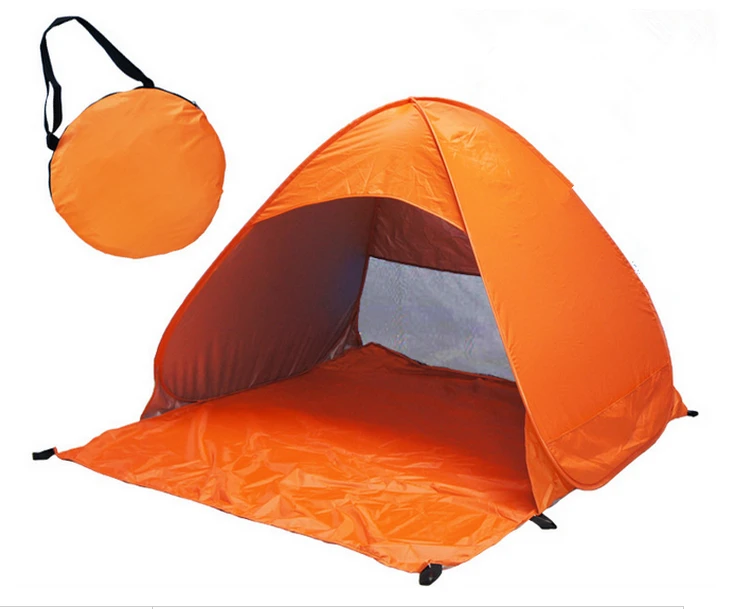 Polyester Waterproof &Anti-uv Travel Camping Tent Portable One-touch Tent Nylon Easy-Carry Folding Tent With Sun Protection