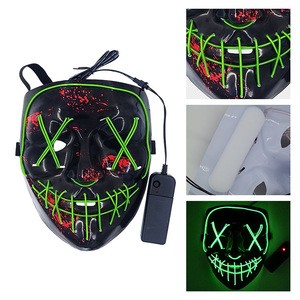 Popular Fashion DJ Music Scary Party Light Up Neon Halloween LED Mask
