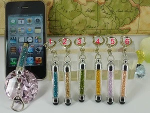 Popular Keyring Smartphone Touch screen Pen Mini Crystal Capacitive Touch Screen Stylus Pen For iPhone iPad Phone Accessories
