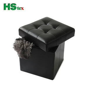popular!HStex high quality folded leather stool with storage