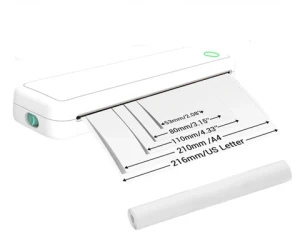 portable Printer Wireless for Travel, BT Thermal Printer Support 8.5" X 11" US Letter & A4 Thermal Paper, Inkless Printer