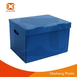 pp plastic material corrugated moving box with lid
