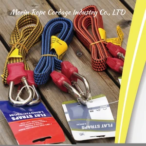 Premium Quality Heavy Duty latex Uv Resistant Flat Elastic rope Bungee Cord With carabiner  Hooks