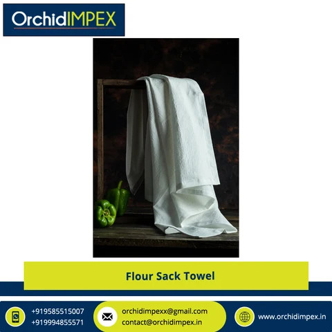 Premium Quality Wholesale Exporter Selling Bleached, Printed and Embroidered Design GOTS Certified Flour Sack Towel