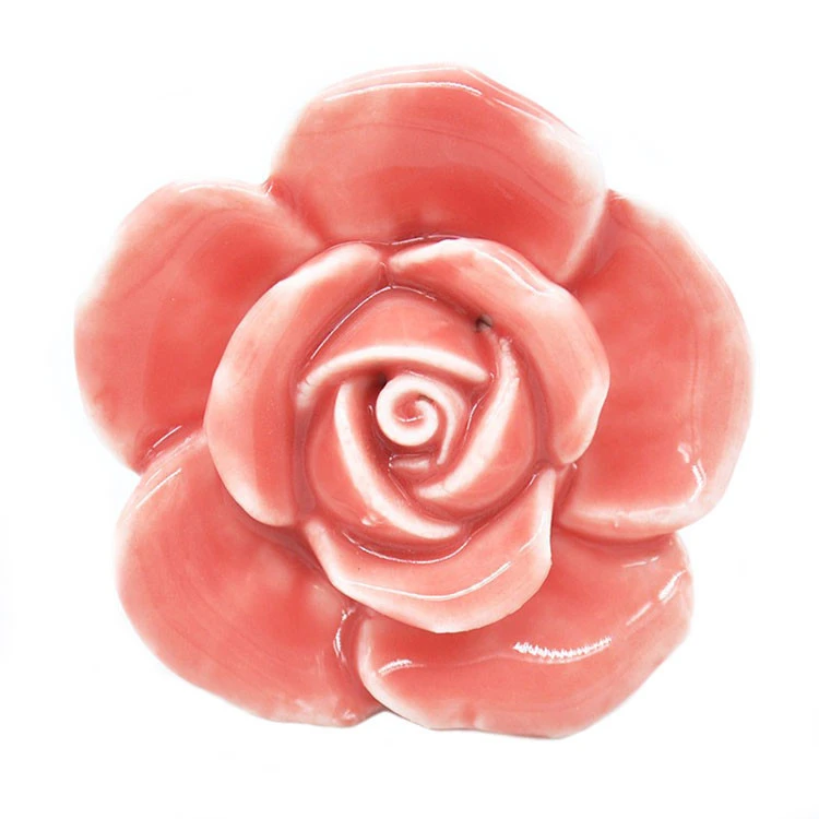 Printing Vintage Rose Drawer Knob Ceramic Flower Styles Furniture Porcelain Handle