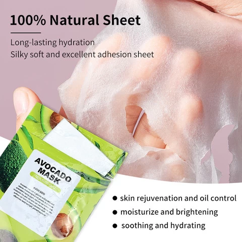 Private Label Korean Sheet Beauty Face Mask Whitening Skin Moisturizing Fruit Aloe Vera Mascarillasl Skin Care Facial Mask