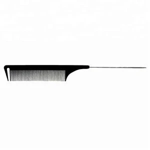 Professional carbon hair styling comb with steel tail pin