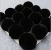 Professional Manufacturer customized Faux brown fur ball case colorful pom poms