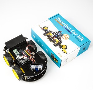 Program Robot 4WD Cars APP RC Remote Control Bluetooth Robotics Learning Kit For Arduino Educational Stem Children Kid Toys