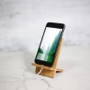 Promotional Bamboo Wooden Mobile Phone Holder Cell Phone Stand Desk Sturdy Phone Holder Stand w/ Charging Hole