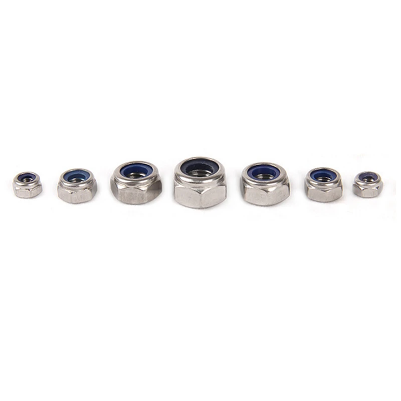 Promotional  M6 304 Stainless Steel DIN985 Nylon Self Locking Locknut For Matching Screws Or Bolts