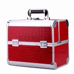 PU Cosmetic Vanity Case Crocodile Handbag Makeup Organizer Travel case