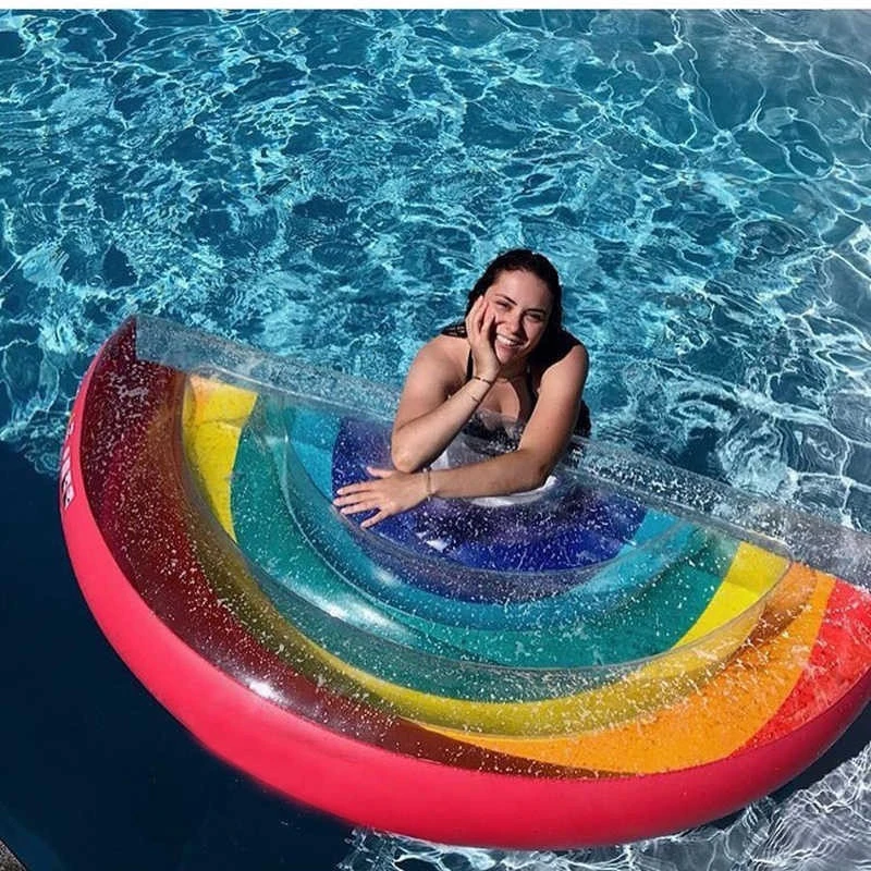 PVC swimming Pool Float inflatable Rainbow swimming pool floating Lounge for water fun