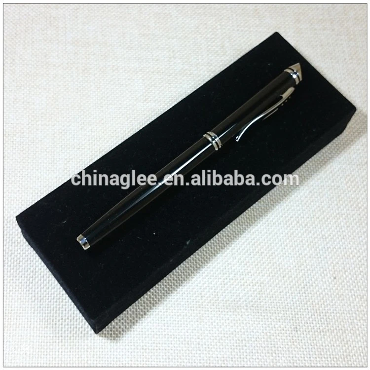Quality stainless steel engraved black heavy metal roller pen with logo
