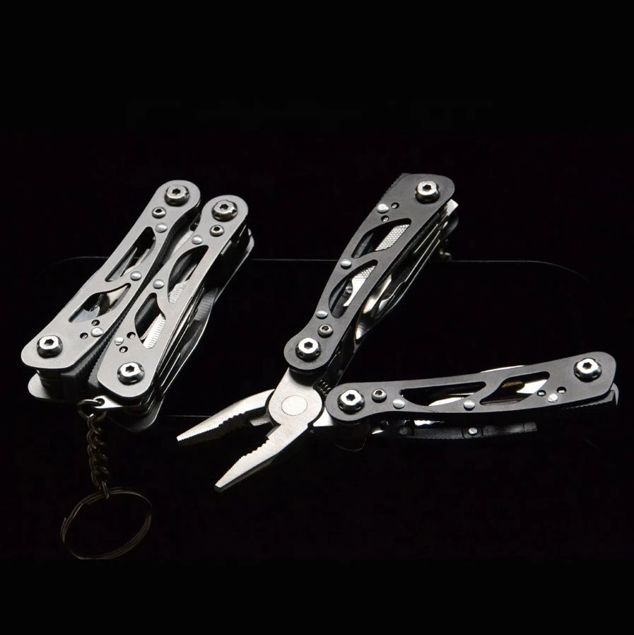QXMOVING Mini EDC 13-in-1 Multi-Purpose Pocket Knife Pliers Kit Multitool Multifunction Pliers With Spanner