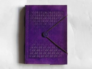 Real leather hand made paper leather embossed leather dairies notebook