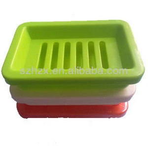 rectangle plastic soap dish with groove for bathroom accessories