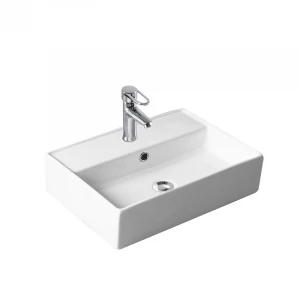 Rectangular Top Grade Mount On Counter Top Cheap Ceramic Bathroom Washing Basin