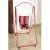 Red Steel Frame Swing Hanging Chair with Stand for Indoor Balcony Garden Patio